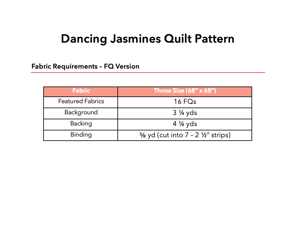 Dancing Jasmines Quilt - PDF Pattern