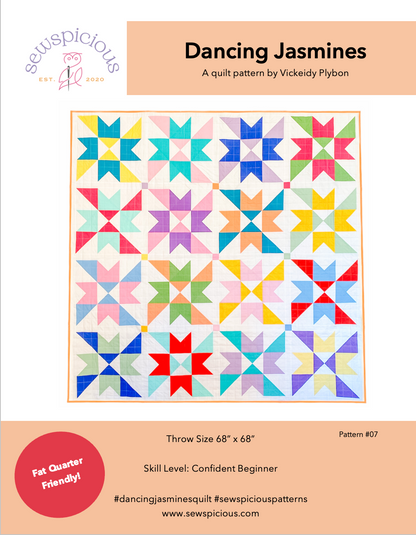 Dancing Jasmines Quilt - PDF Pattern
