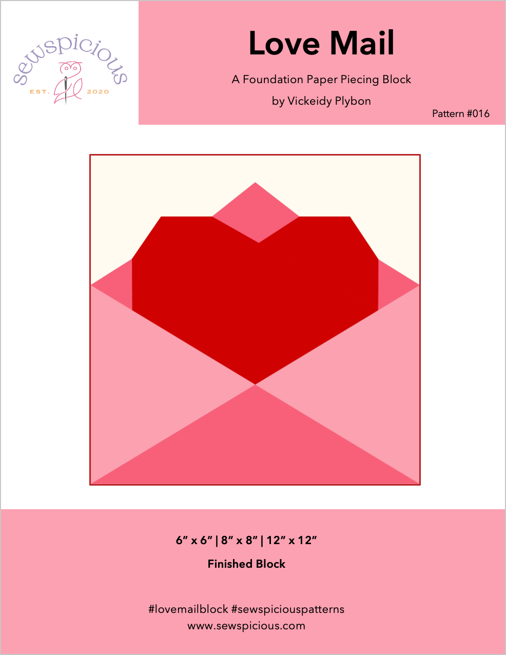 Love Mail - FPP Quilt Block - PDF Pattern